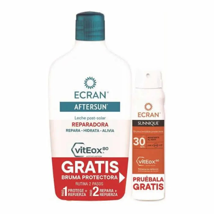 Ecran Aftersun Milk 400 ml + Sunnique Spf30 spray 75 ml