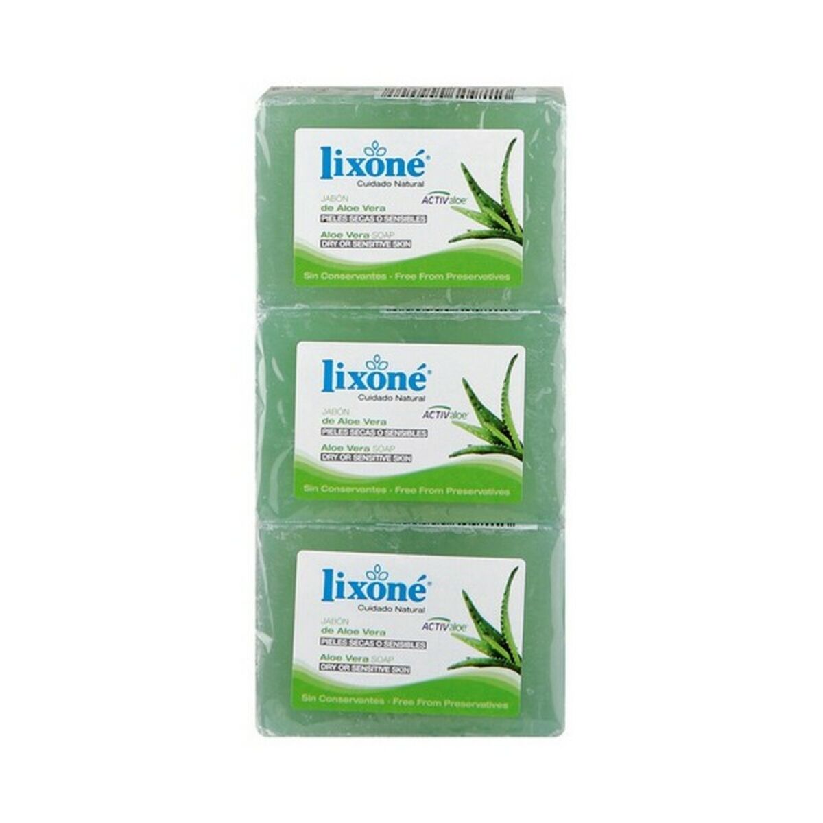 Natural Glycerine Soap Bar Aloe Vera Lixoné (3 uds)-0