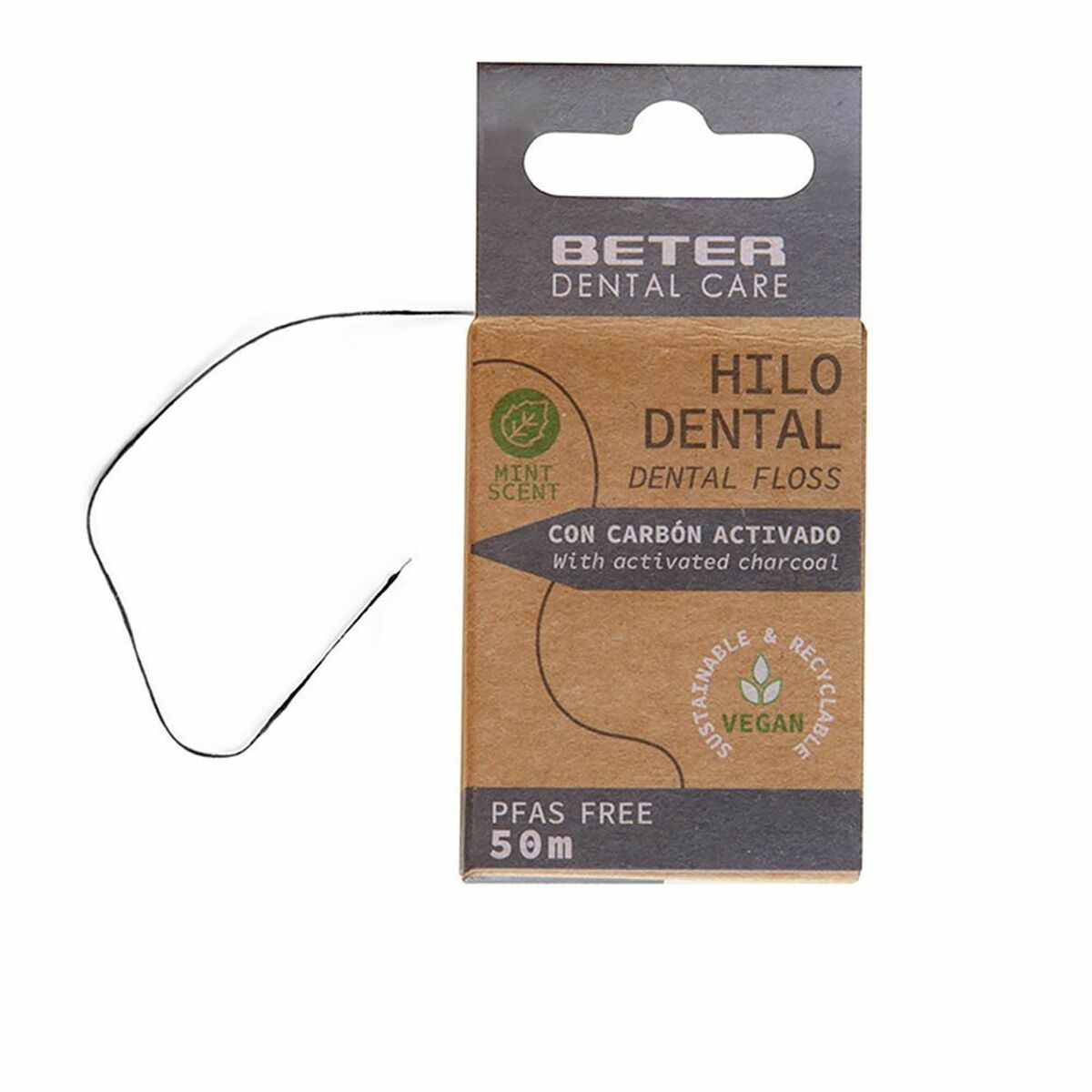 Dental Floss Beter 50 m Active charcoal-0