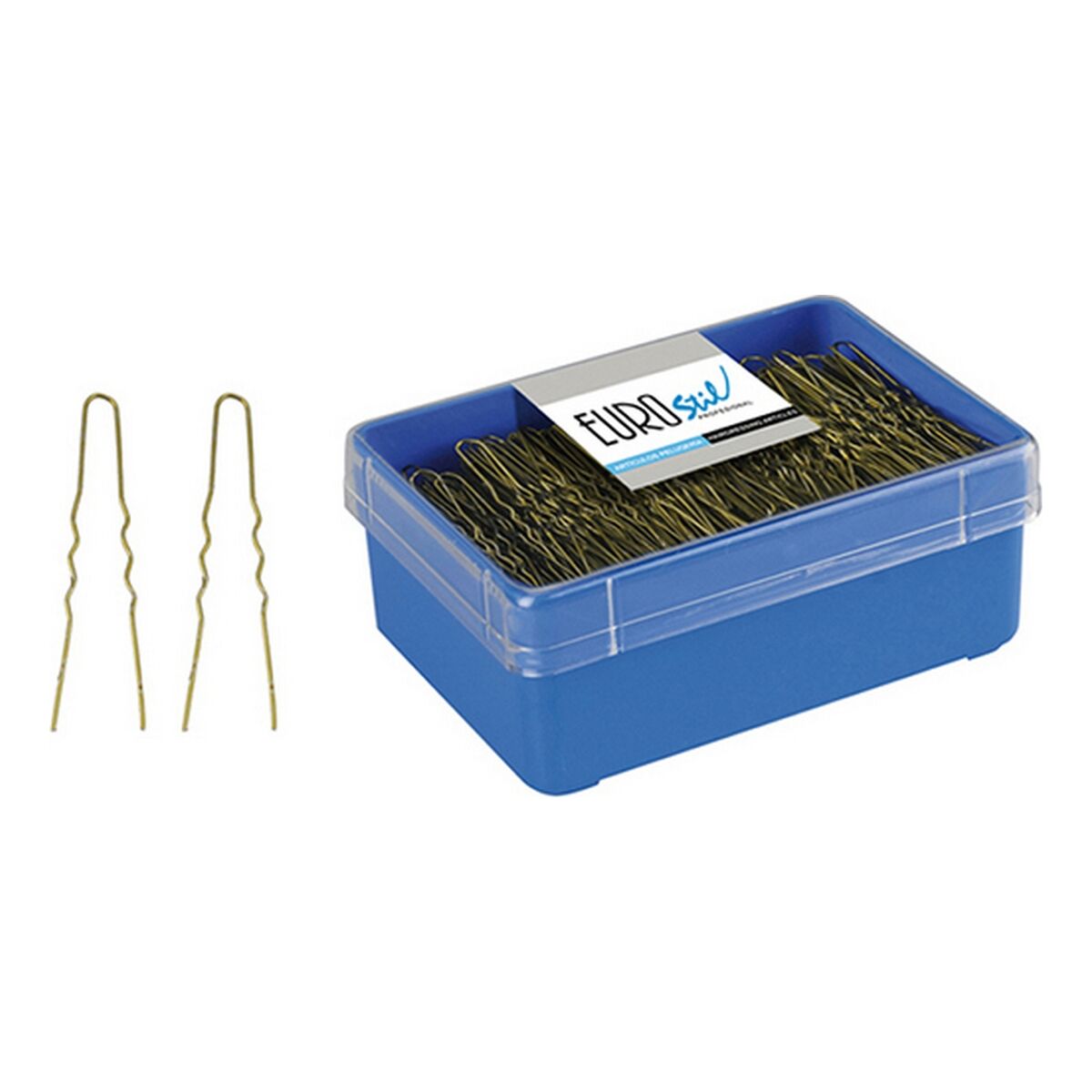Épingles à cheveux pour chignon Eurostil 400 HORQUILLAS 55 mm Bronze (400 pièces)-0