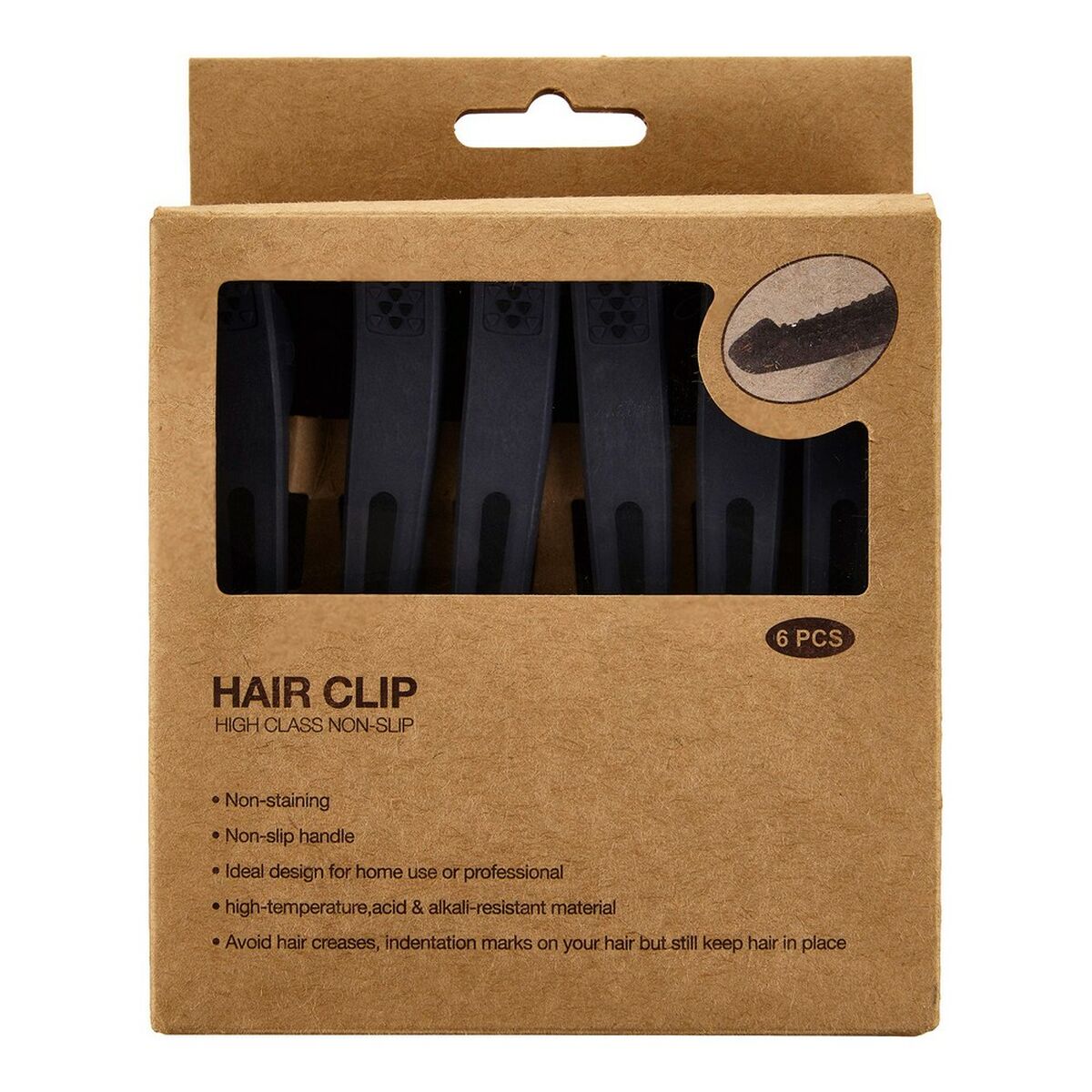 Fermagli per capelli Eurostil Caja 6 Grigio Antiscivolo (6 uds)-1