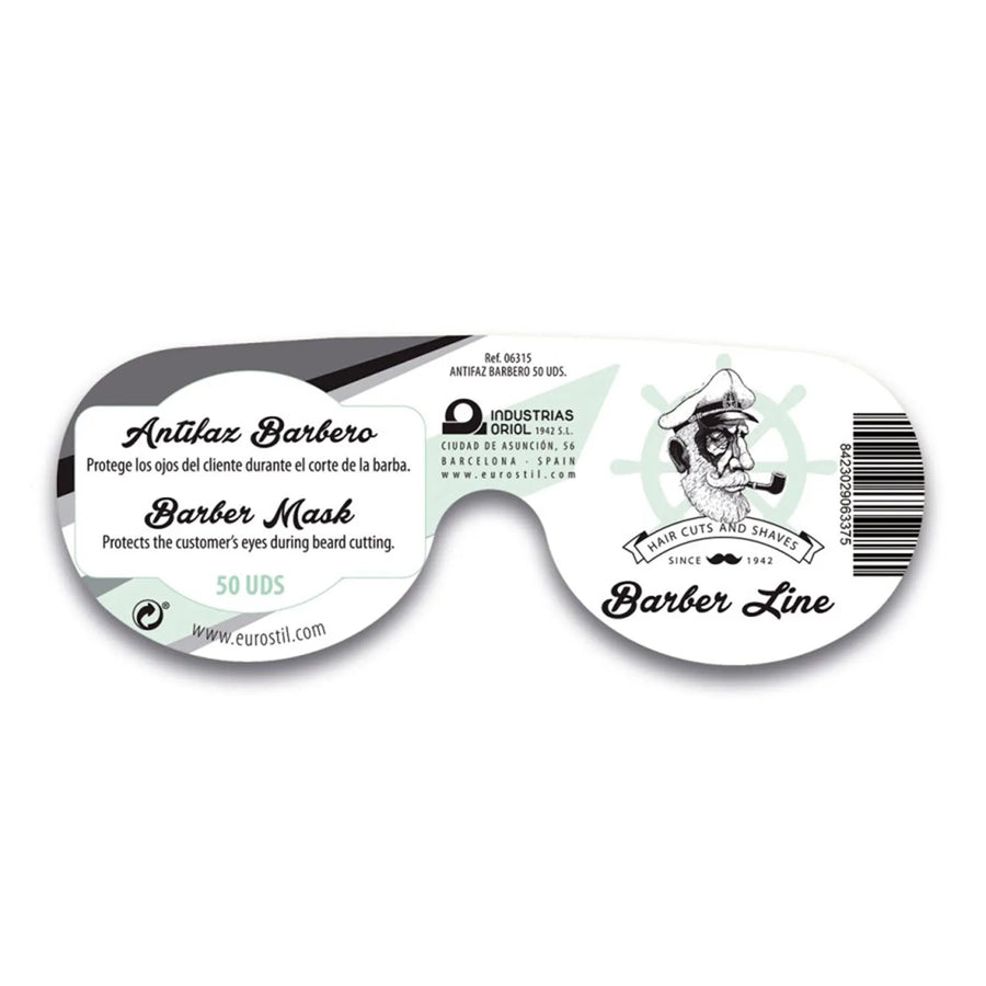 Eurostil Barber Line Antifaz Barbero Negro Pack 50 pz