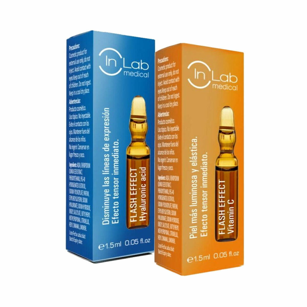 Fiale Inlab Flash Effect Duo Acido Ialuronico Vitamina C 15 ml (2 x 1,5 ml)-0