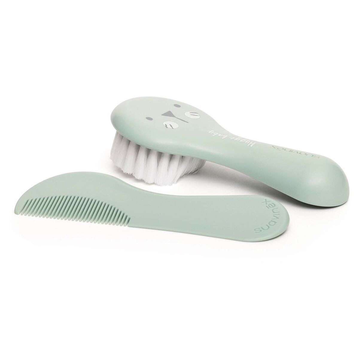 Set piepteni/perii Suavinex Hygge Baby Green 2 Unitati (2 Bucati)-0
