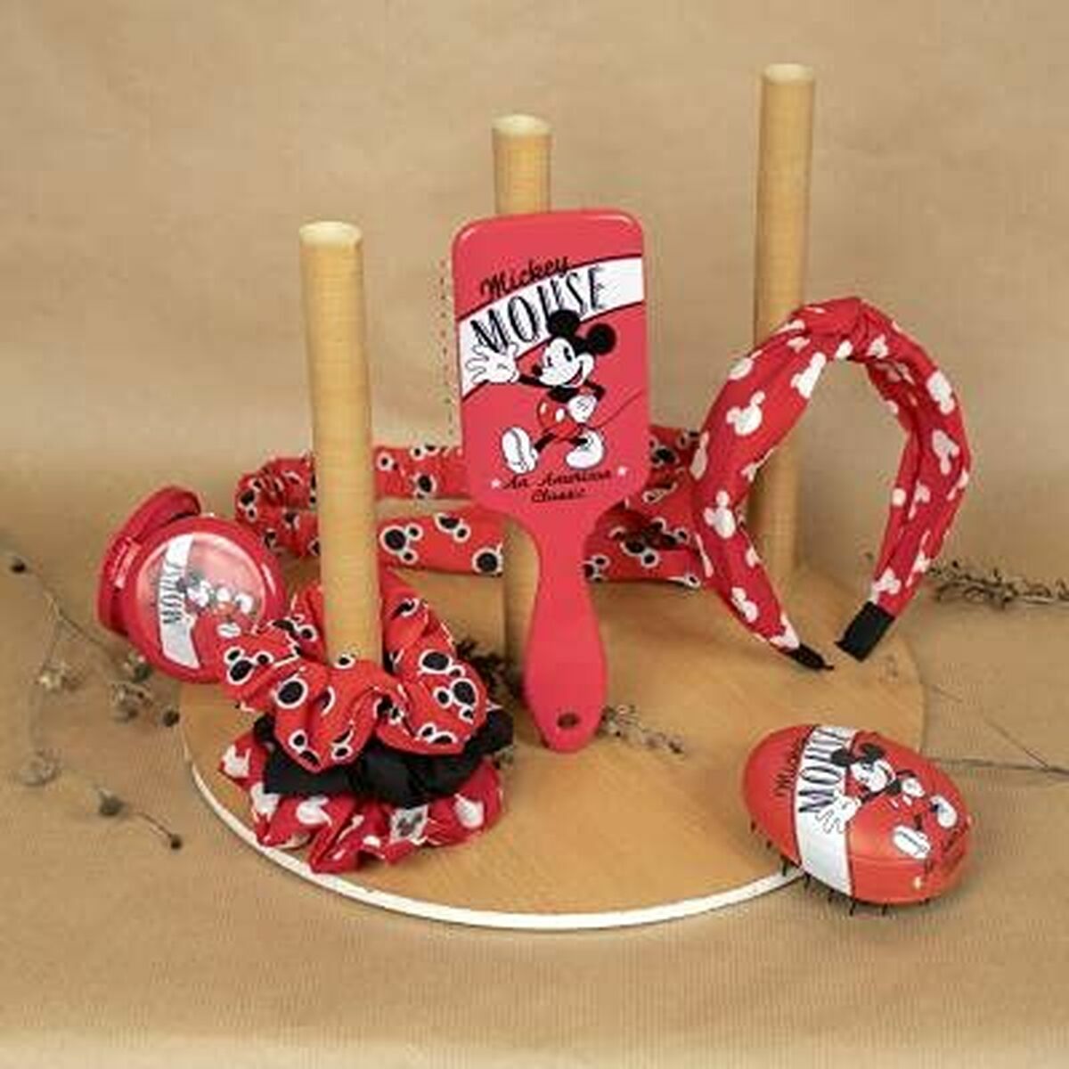 Entwirrende Haarbürste Disney Red Mickey Mouse 7 x 9 x 4 cm-1