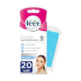 Bandes d'épilation du visage Veet Peau sensible 20 unités-0