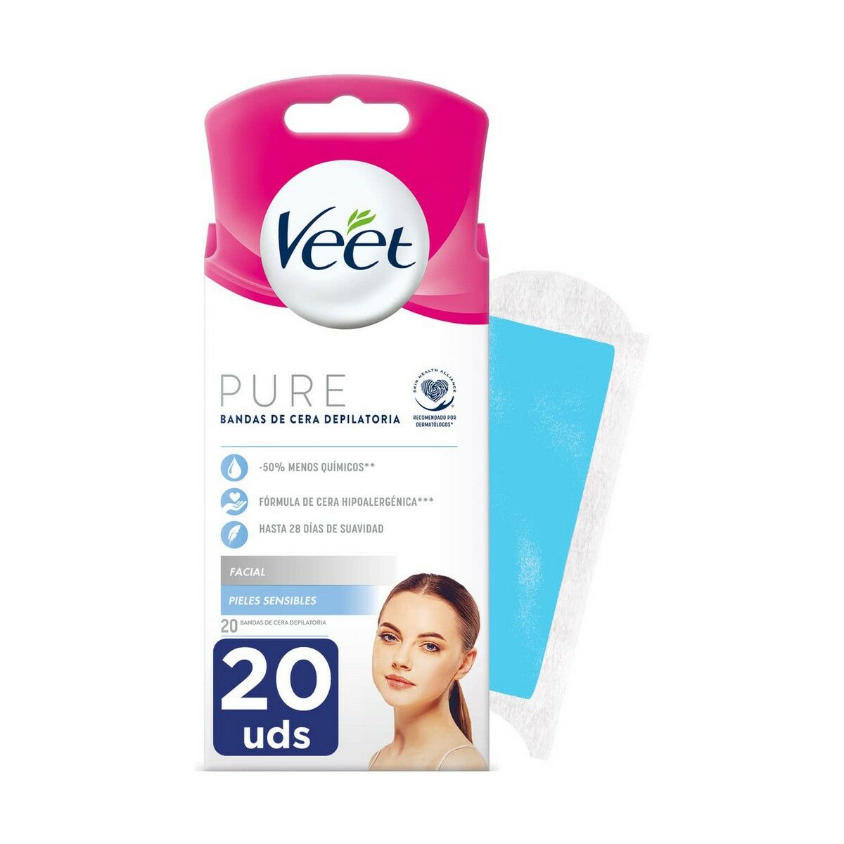 Facial Hair Removal Strips Veet Sensitive skin 20 Units-0