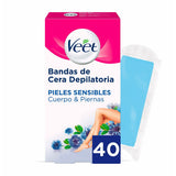 Körperhaarentfernungsstreifen Veet Pure Empfindliche Haut Körper Beine (40 Einheiten)-1
