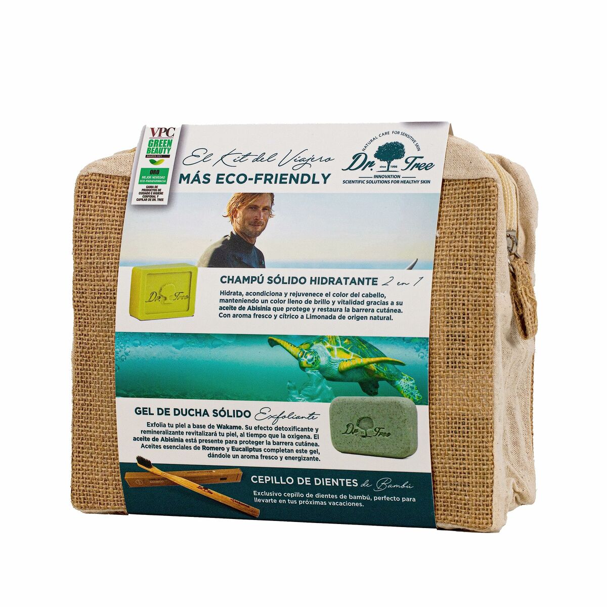 Set de Douche Dr. Tree Le kit du voyageur Peaux sensibles 4 Pièces-2