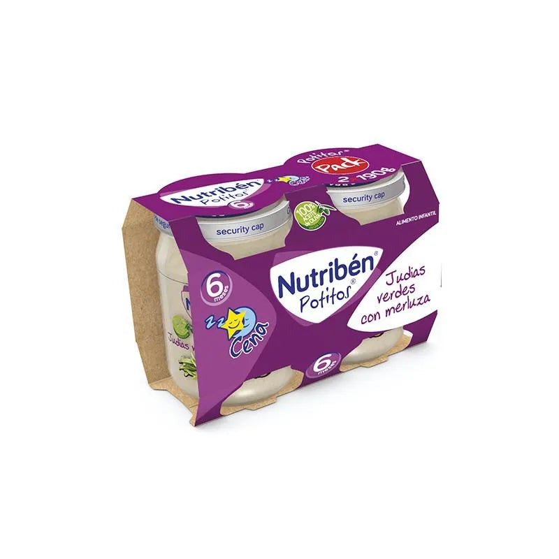 Nutriben Potito Cena Bipack Judías Verdes Con Merluza 2x 190 g