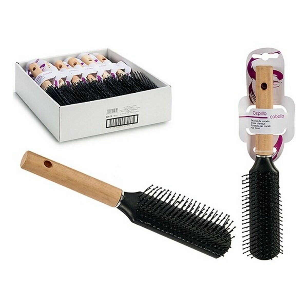 Brush Black Wood Brown Plastic-0
