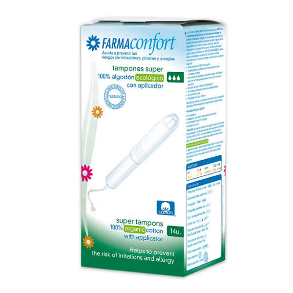 Farmaconfort Cotton Tampons With Applicator Size Super 14 unità