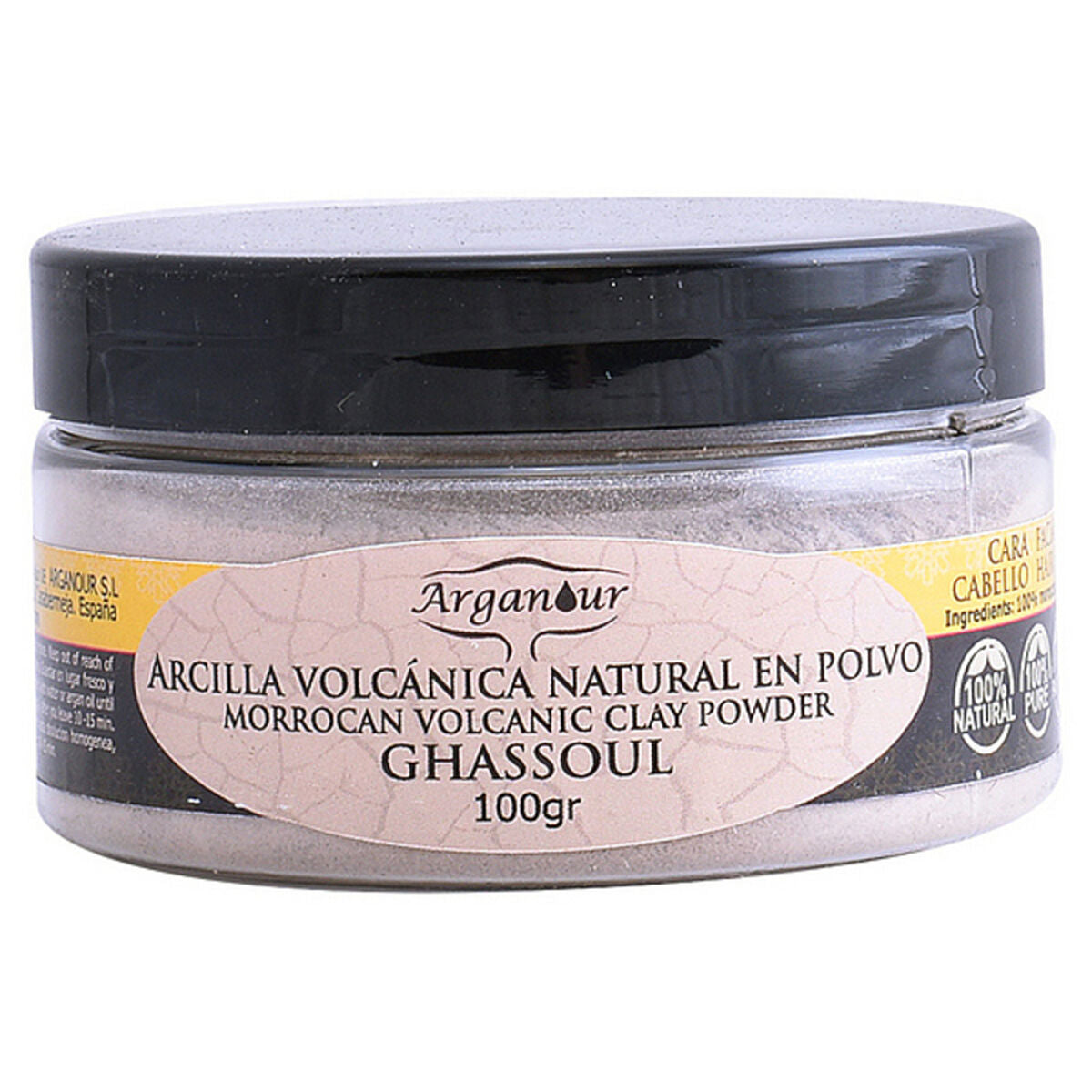 Tonmaske für Gesicht und Haare Ghassoul Arganour (100 g)-0