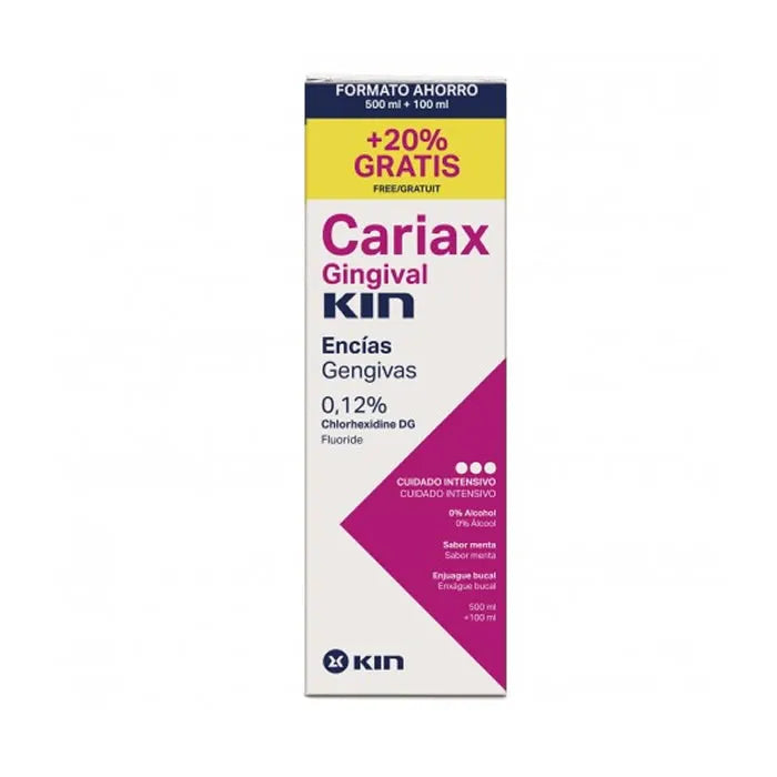 Kin Cariax confezione Di Risciacquo Gengivale 500 ml + 100 ml Free