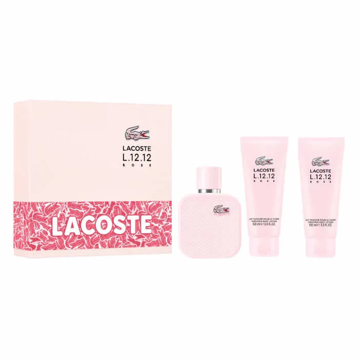 Lacoste L.12,12 Rose eau de parfum spray 100 ml cofanetto 3 pz