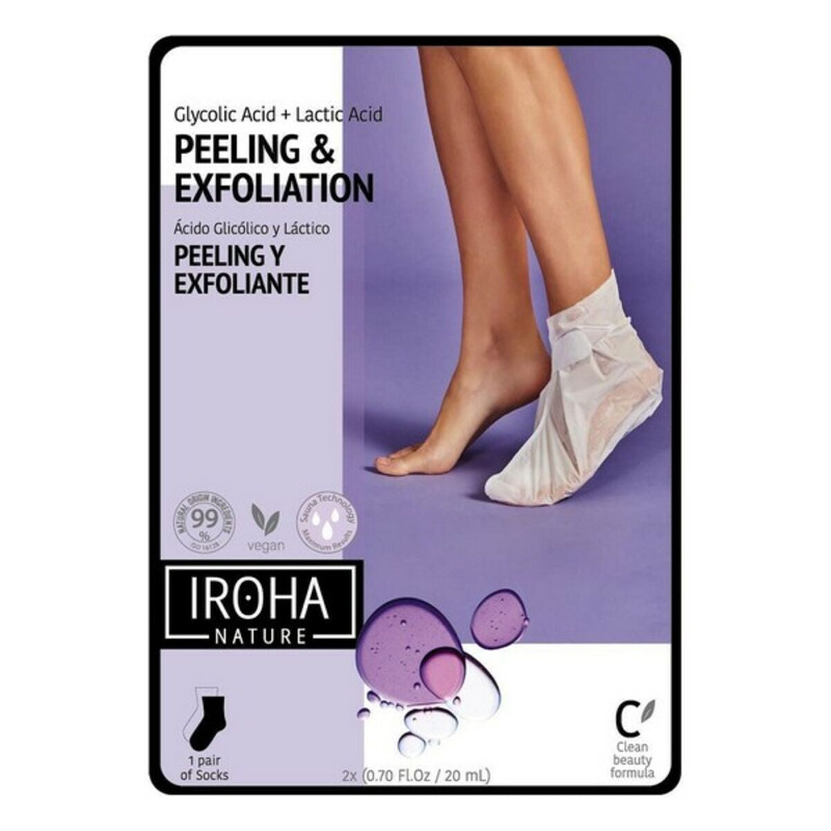 Moisturising Socks Peeling and Exfoliation Lavender Iroha IN/FOOT-3 (1 Unit)-0