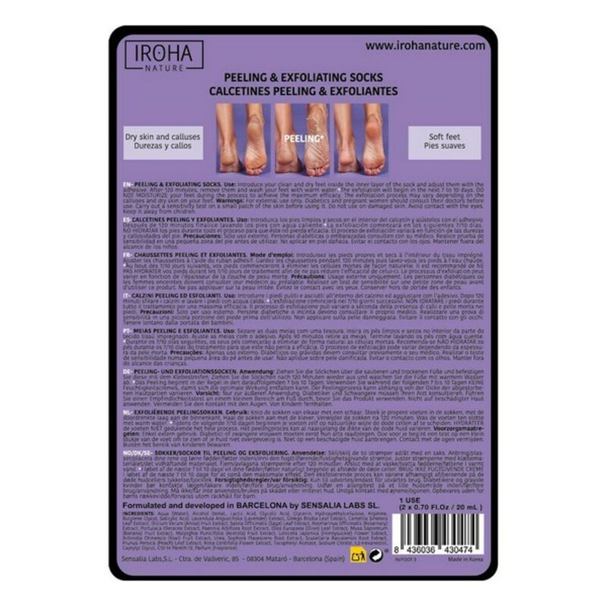 Moisturising Socks Peeling and Exfoliation Lavender Iroha IN/FOOT-3 (1 Unit)-1