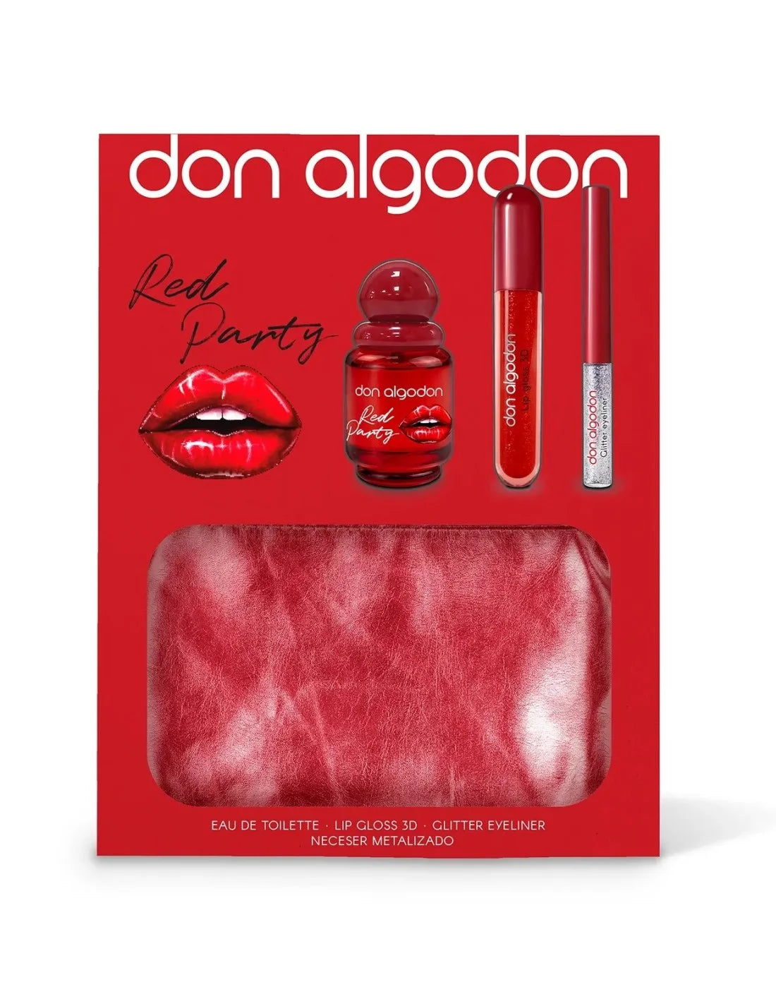 Don Algodón D Cotone Donna Red Party 30 Borsa trucco