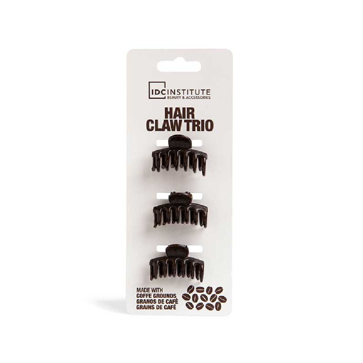 Hair clips IDC Institute ECO HAIR CLAW Dark brown 3 Pieces 3 Units-0