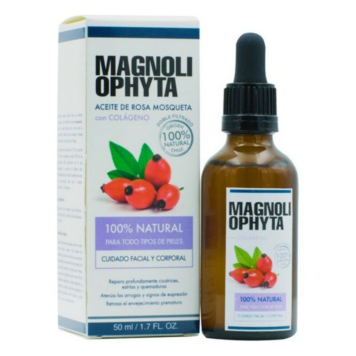 Gesichtsöl Magnoliophyta Aceite De Rosa Mosqueta Mit Kollagen Hagebutte 30 ml 50 ml-0