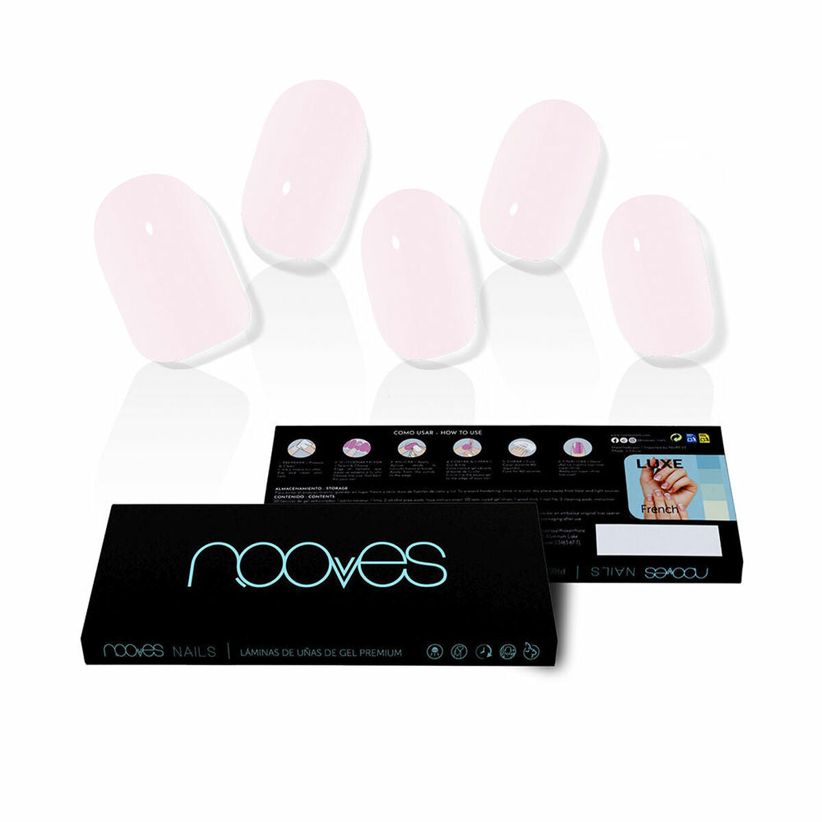 Uñas postizas Nooves Pale Rose Gel Autoadhesivas-0