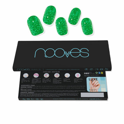 Feuilles à Ongles Gel Nooves Glitter vert (20 Unités)