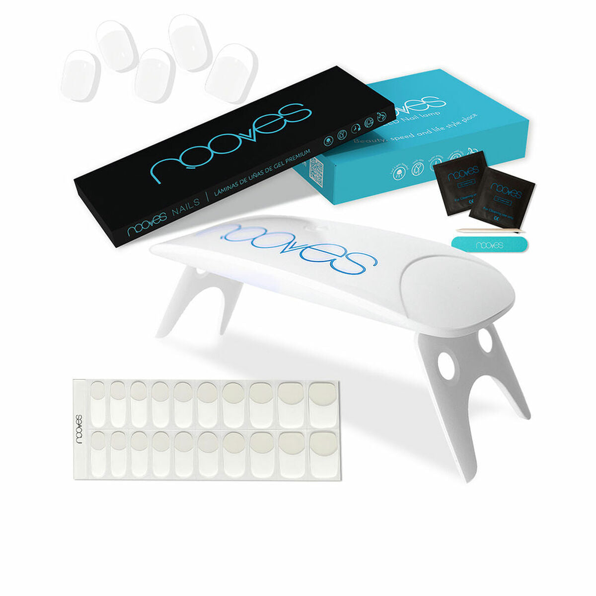 Set de manucure Nooves Premium Gel Nail Strips French manucure 5 Pièces-0