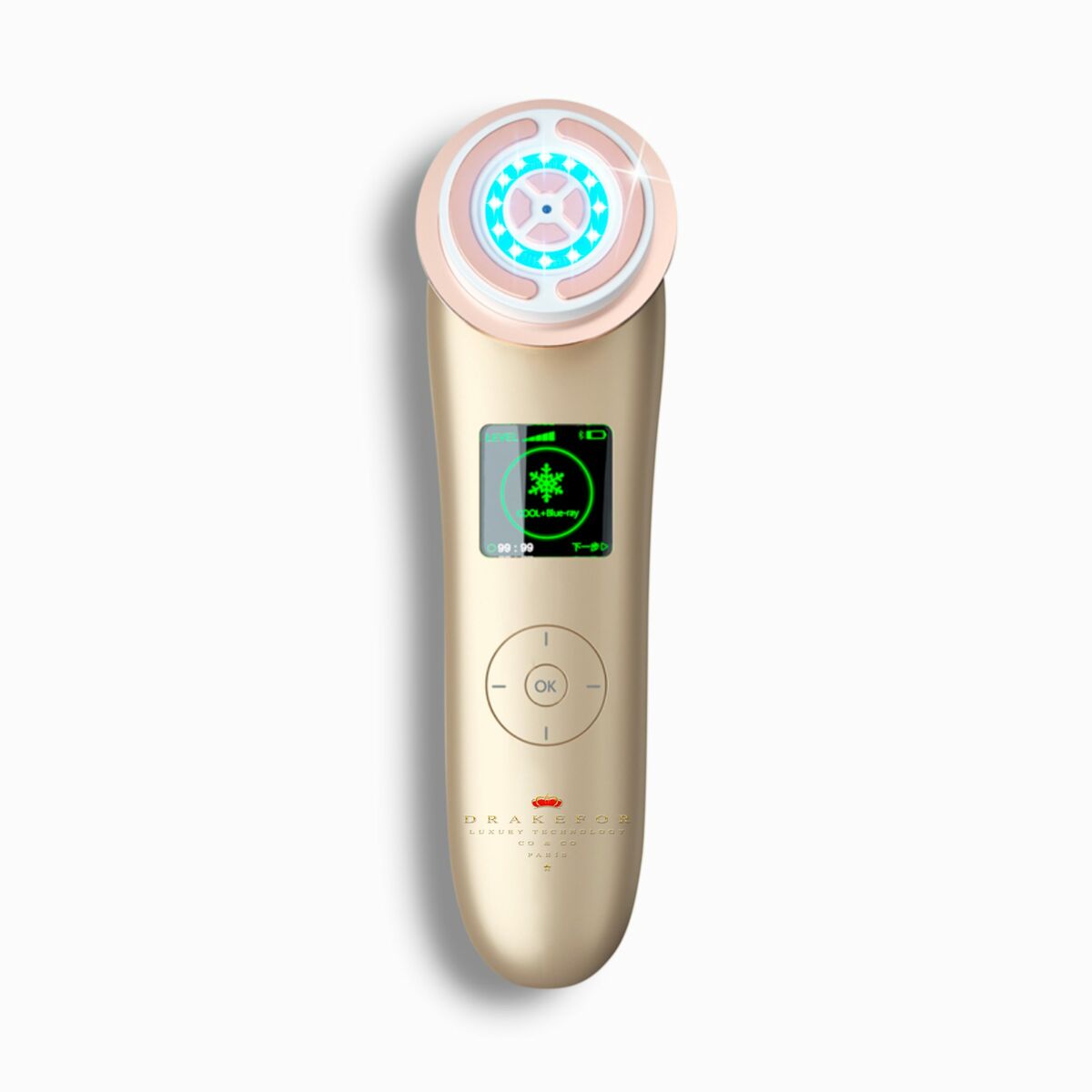 Gesichtsmassagegerät mit Radiofrequenz, Phototherapie und Elektrostimulation Drakefor NANOSKIN INTELIGENT White Golden-0