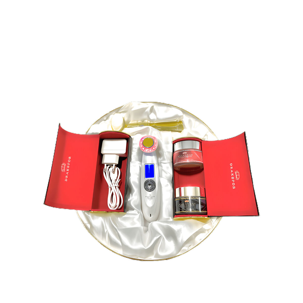Facial Massager with Radiofrequency, Phototherapy and Electrostimulation Drakefor 9902 White 3 Pieces-3