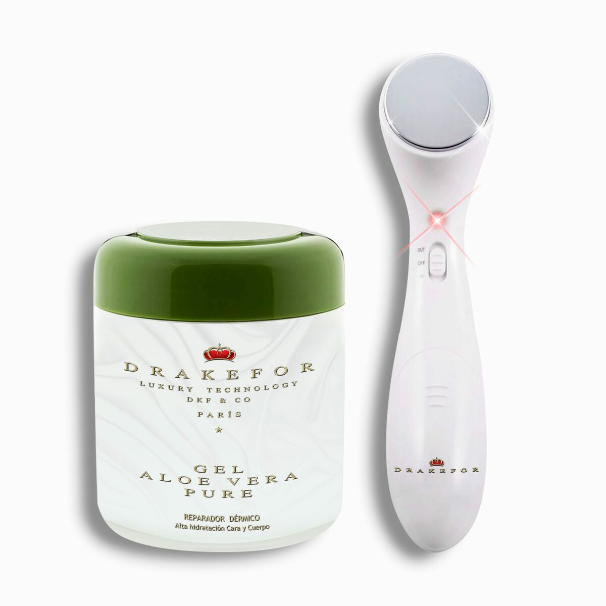 Gesichtsmassagegerät mit Radiofrequenz, Phototherapie und Elektrostimulation Drakefor 408 White-0