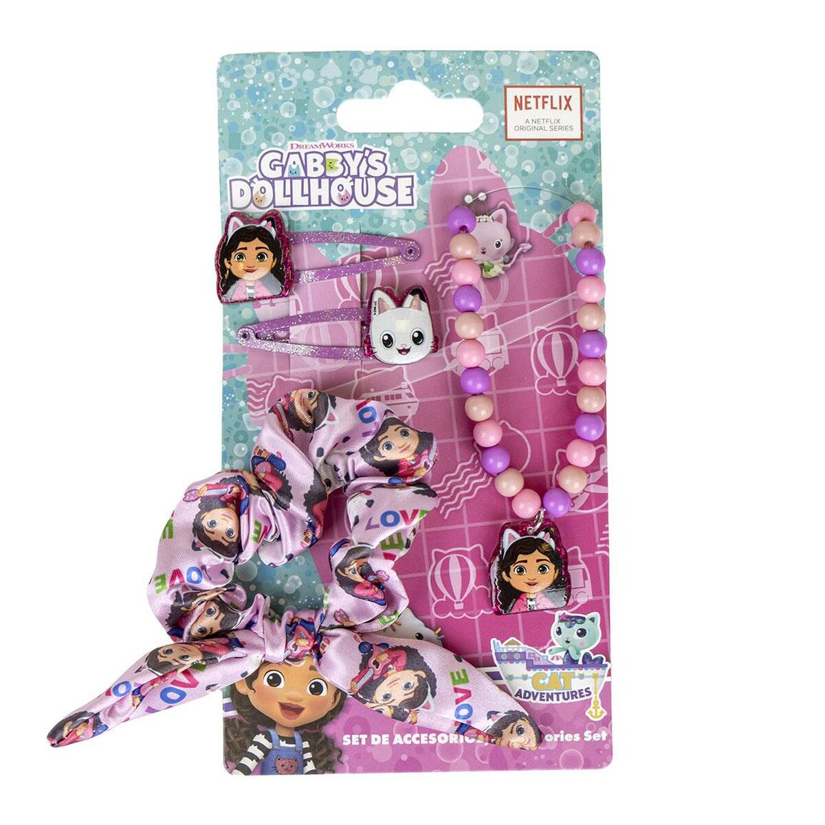 Accessori per capelli Casa delle bambole Gabby 4 pezzi Rosa-3