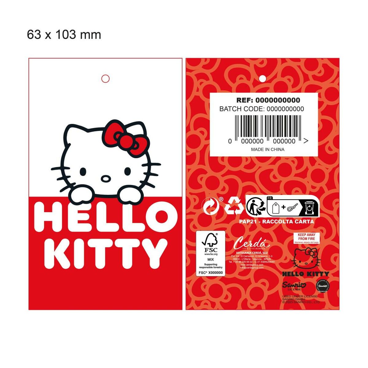 Shower Cap Hello Kitty White 100 % Acrylic-4