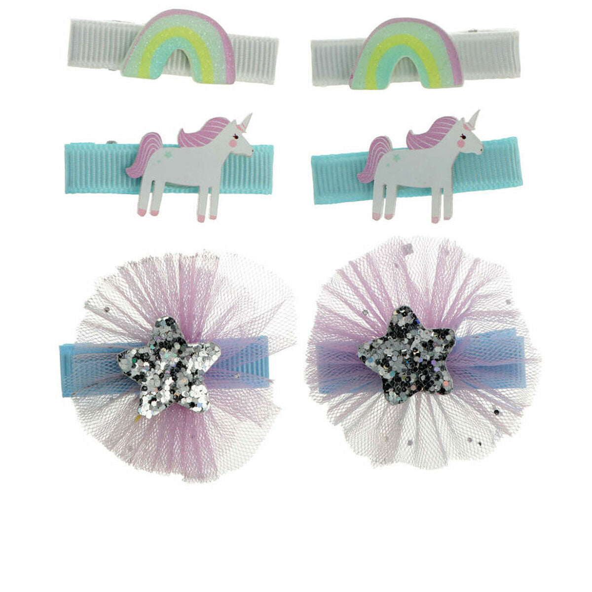 Pinzas Para El Cabello Inca Multicolor 6 Unidades-0