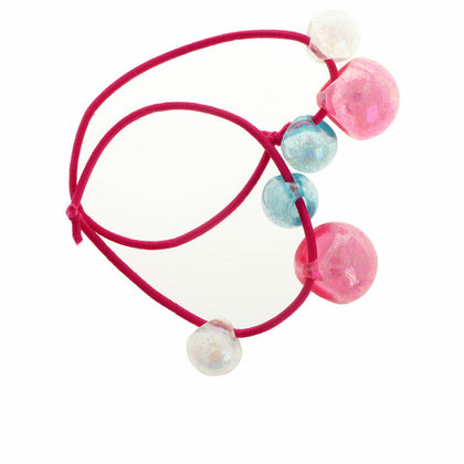 Elastici per capelli Inca Perle di vetro multicolore (2 pezzi)
