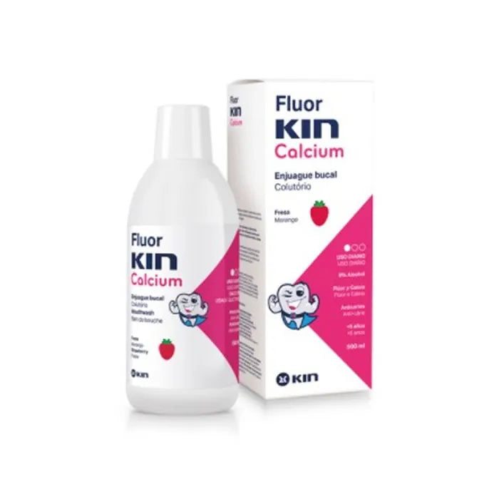 Kin Fluorkin Collutorio Al Calcio Gusto Fragola 500 ml