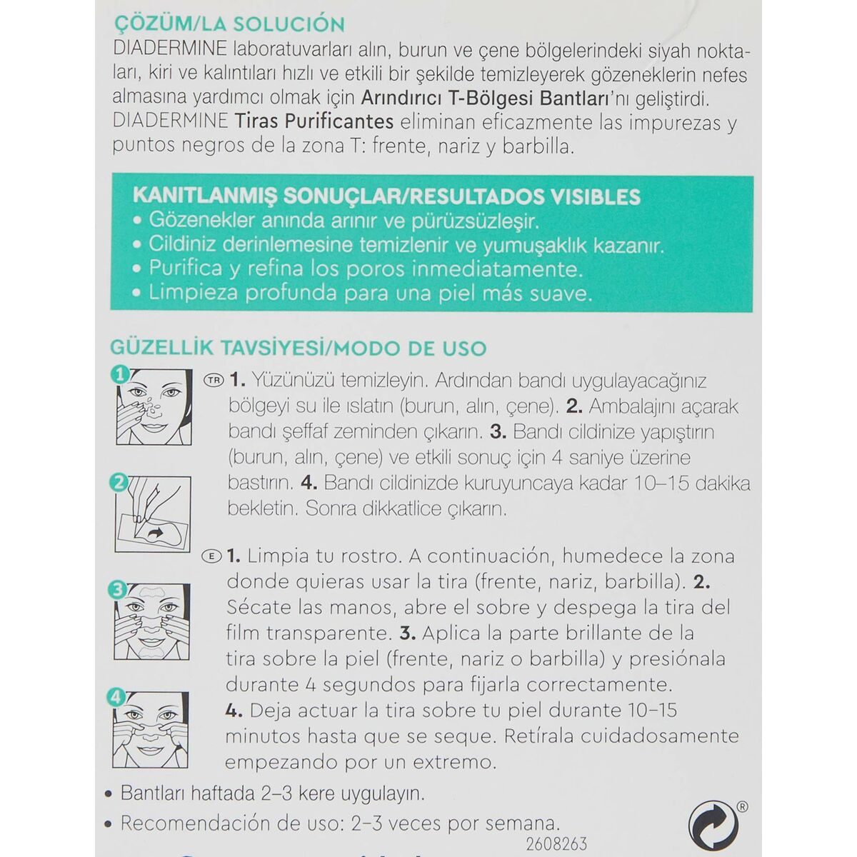 Akne-Hautbehandlung Diadermine Tiras Purificantes-2