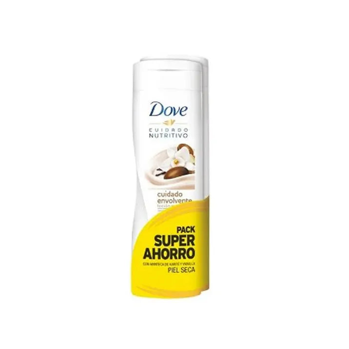 Dove Essential Milk Body Nutrition Vanilla Dry Skin 2x400 ml