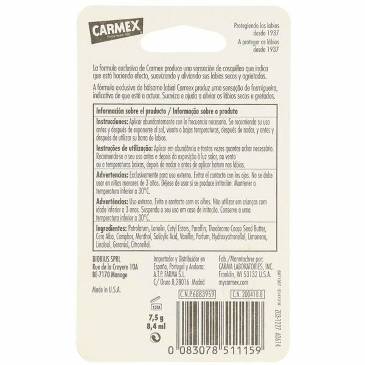 Moisturising Lip Balm Carmex COS 002 BL 7,5 g (7,5 g)-2