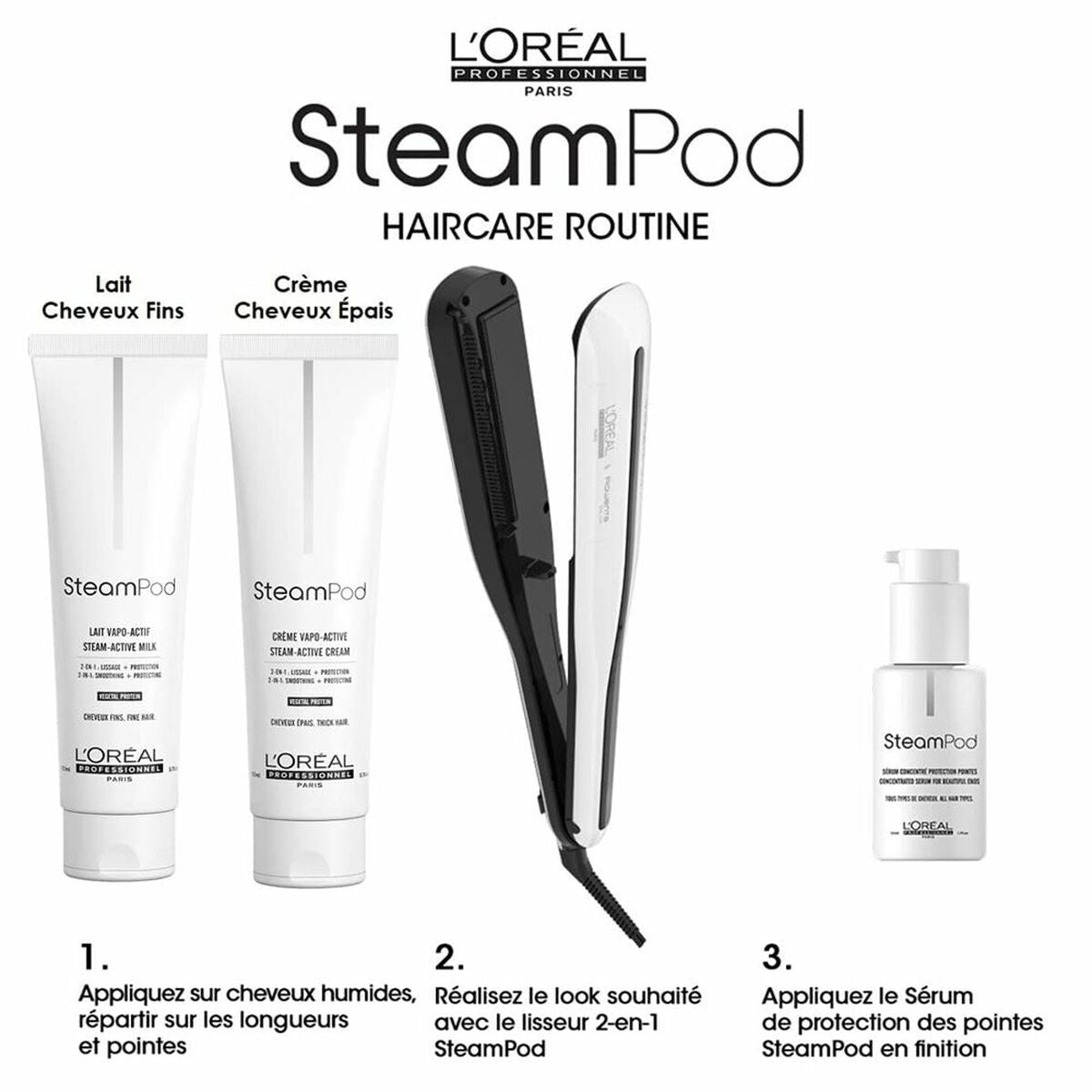 Lisseur L'Oréal Paris E3141800 Blanc/Noir 2-en-1 Blanc-1