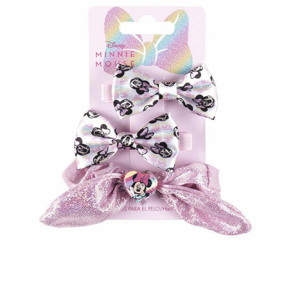 Fermacapelli Disney Set Lazo Rosa Minnie Mouse (3 Pezzi)