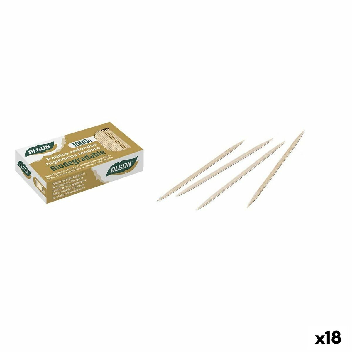 Tooth Picks Algon Wood 1000 Pieces (18 Units)-0