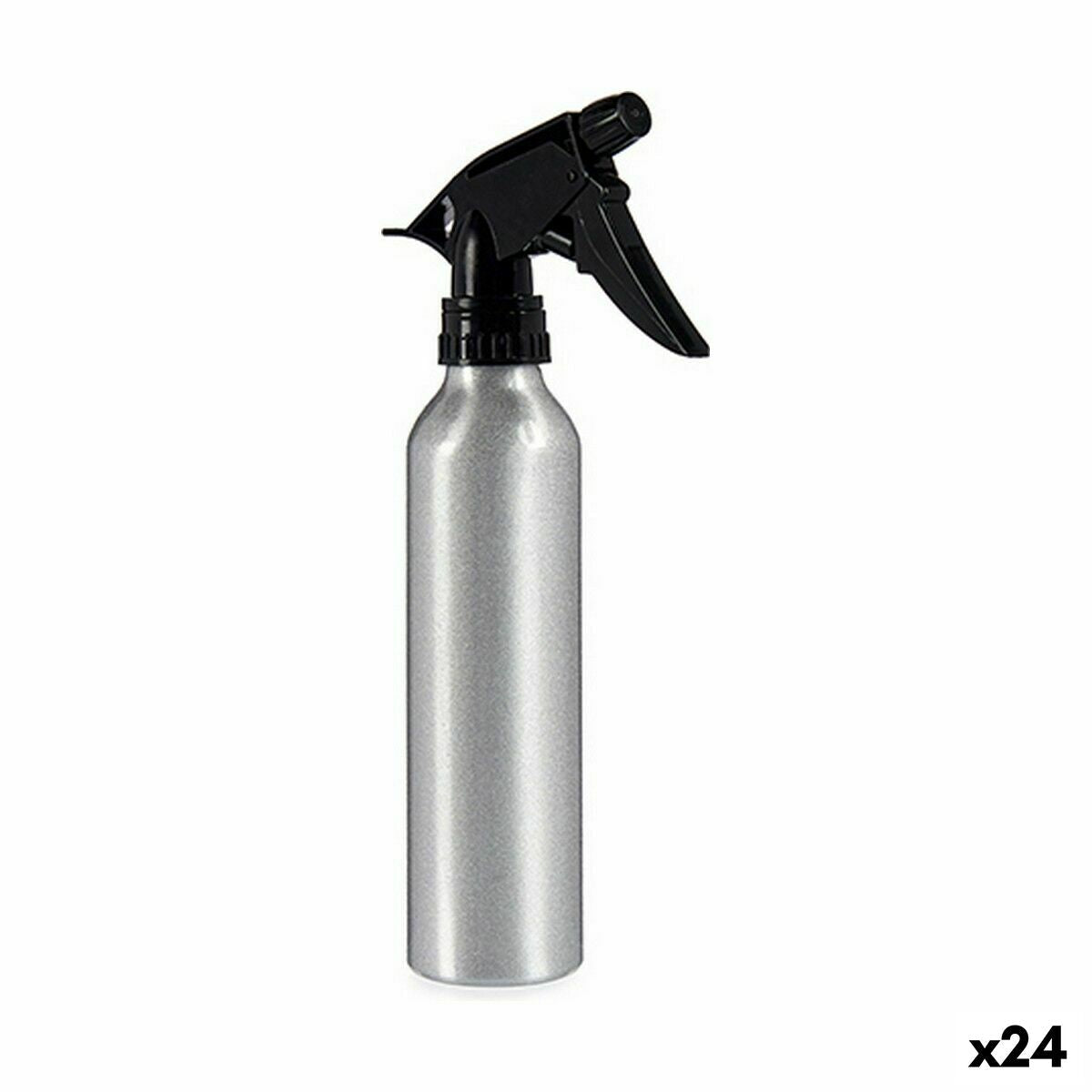 Atomiser Bottle Black Silver Aluminium 300 ml (24 Units)-0