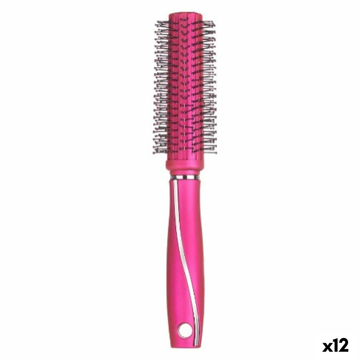 Round Brush Fuchsia Silicone Plastic (12 Units)-0
