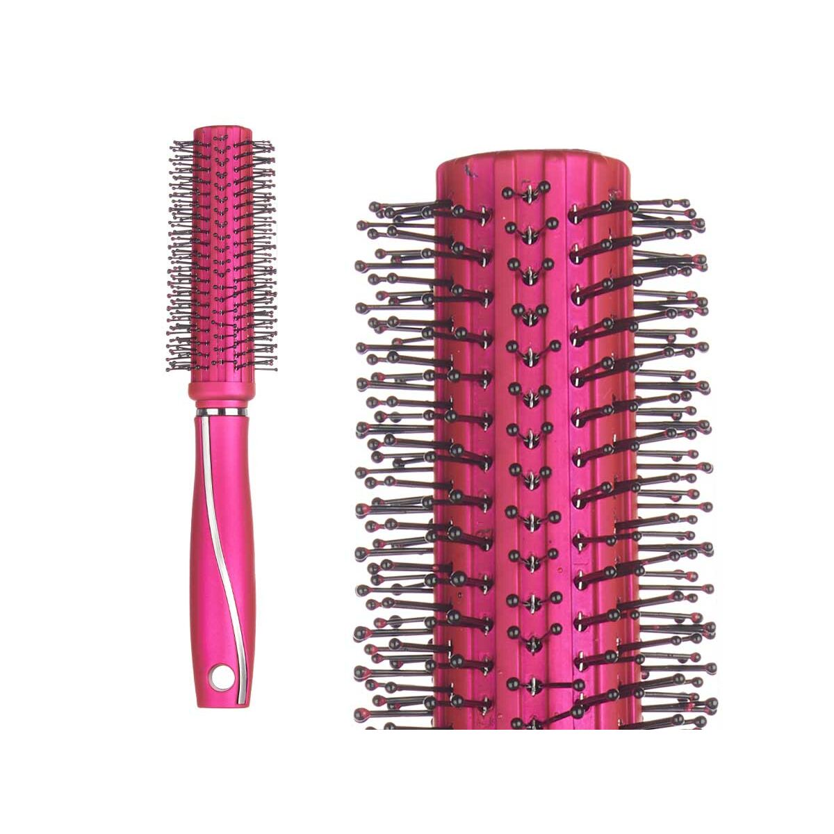 Round Brush Fuchsia Silicone Plastic (12 Units)-3