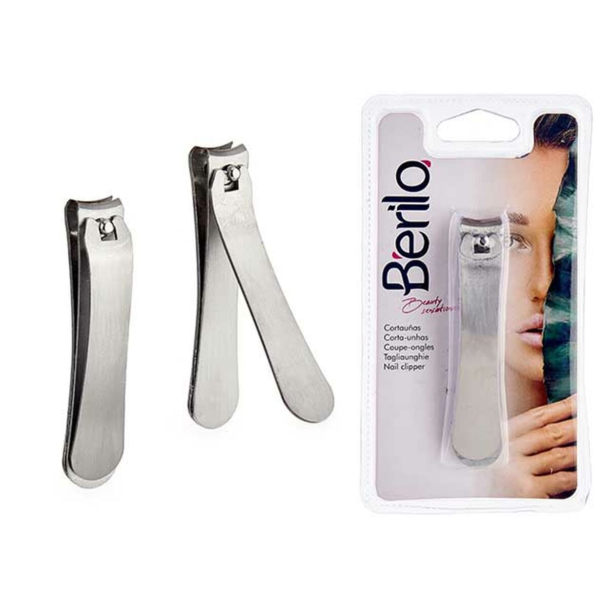 Nail clipper Berilo 1703240 Silver Metal (12 Units)-1