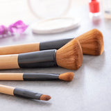 Set Make-up-Pinsel aus Holz mit Tragetasche Miset InnovaGoods 5 Einheiten-7