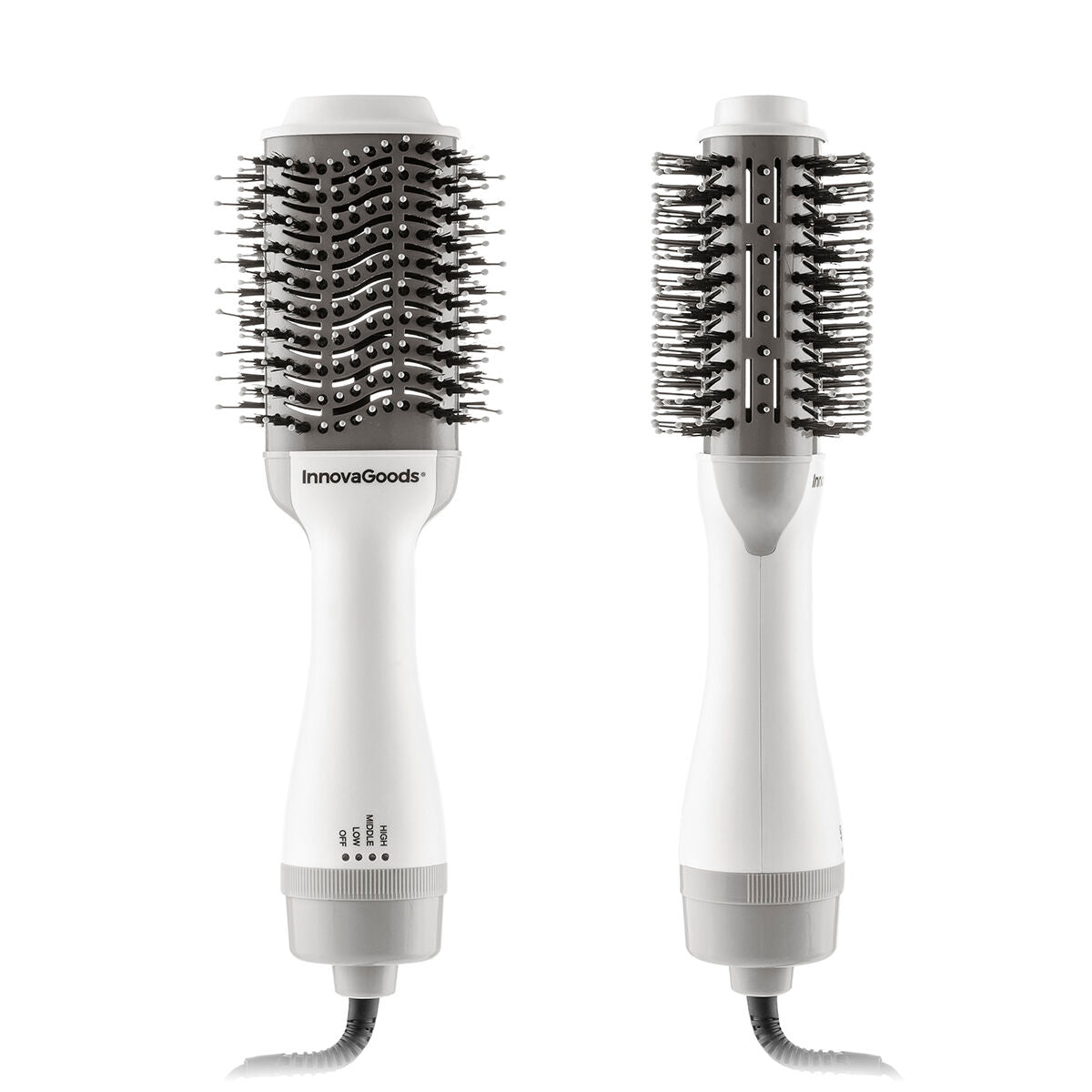 Ionic Dryer and Volumising Brush Volumio InnovaGoods White Grey 1000 W-2