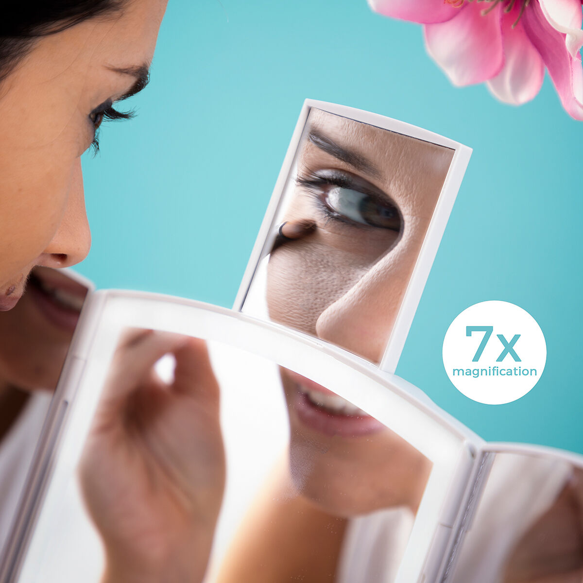3-In-1 Folding LED Mirror with Make-up Organiser Panomir InnovaGoods-12