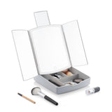 3-In-1 Folding LED Mirror with Make-up Organiser Panomir InnovaGoods-4