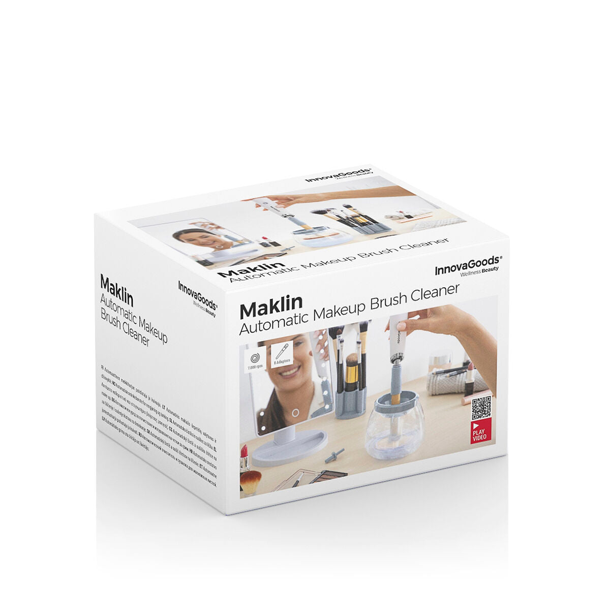 Pulitore e Asciuga pennelli da trucco automatico Maklin InnovaGoods-1